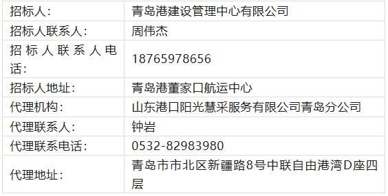 青岛港前港湾区加氢站设备采购中标候选公示