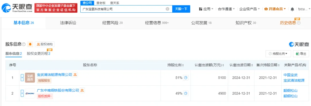 中国宝武，转让氢能公司51%股权 