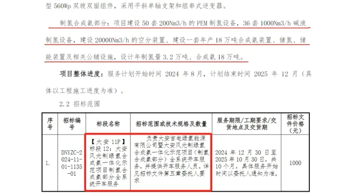 国电投大安项目，制氢合成氨部分即将全系统开车